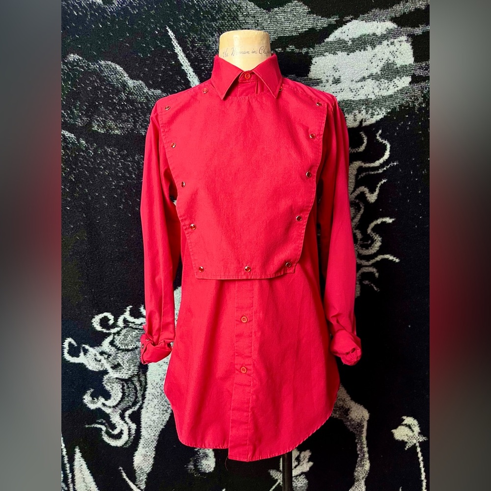 VTG 1980s Karman Red Pearl Snap Shirt